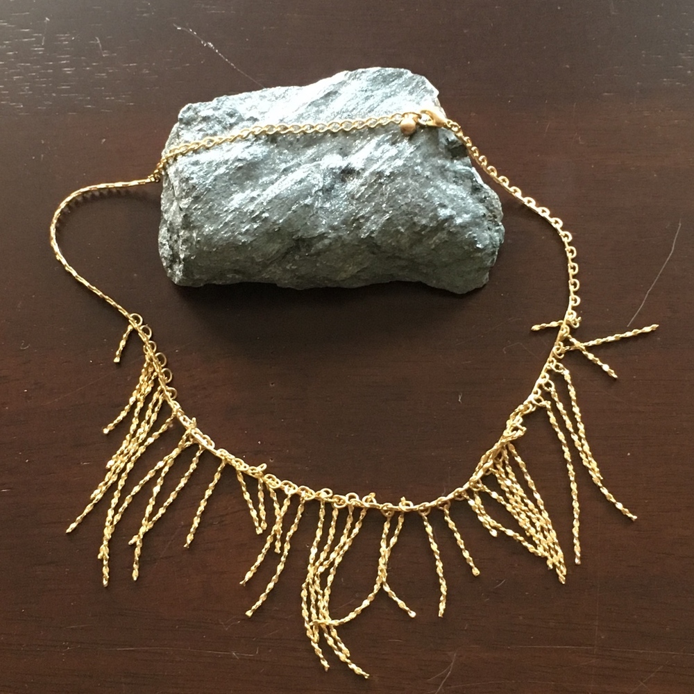 Gold Tone Fringe Necklace